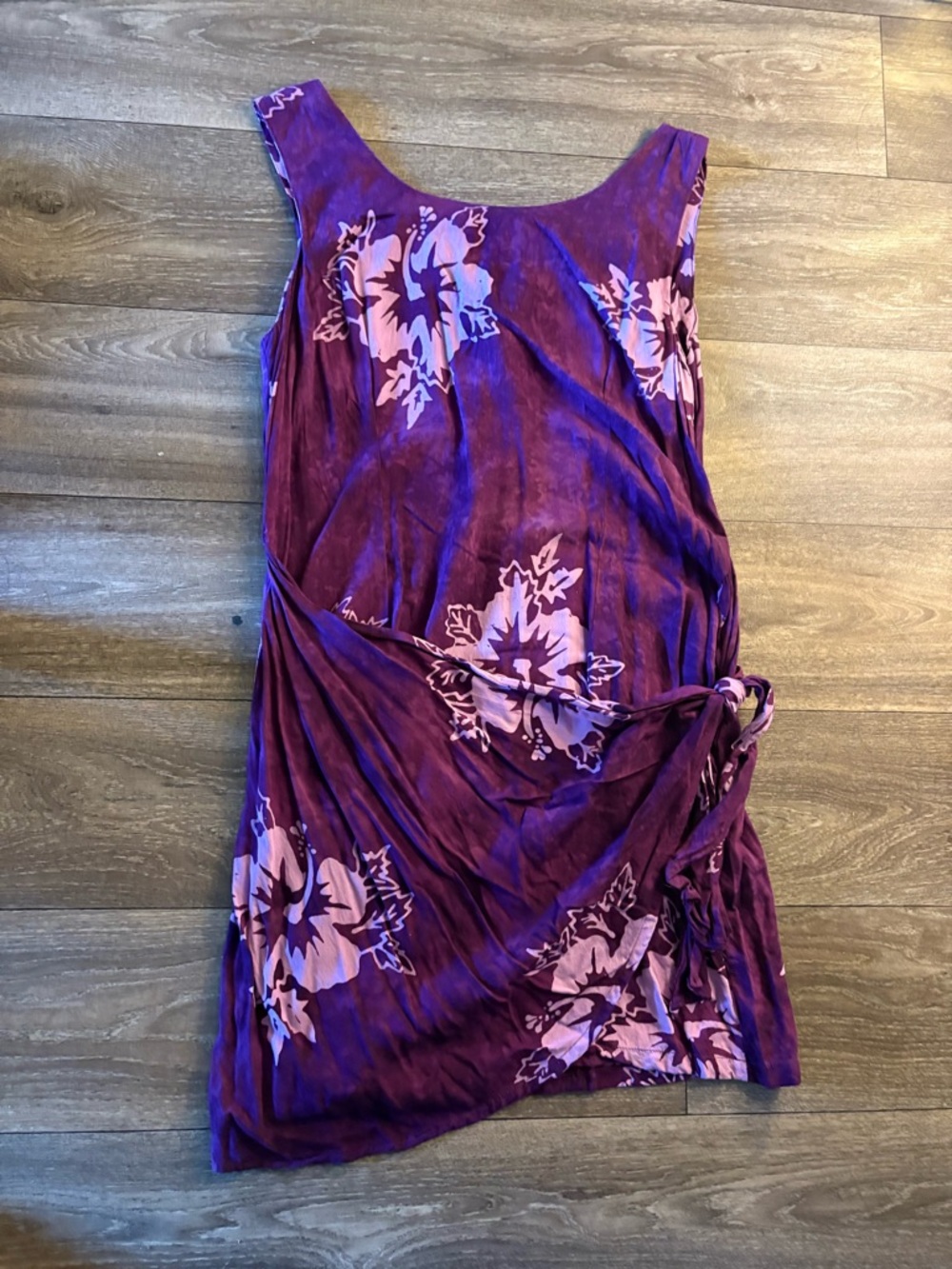 Vintage Pineapple Moon Faux Wrap Dress in Purple